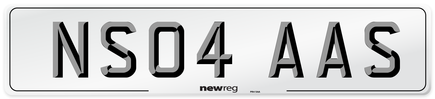 NS04 AAS Number Plate from New Reg